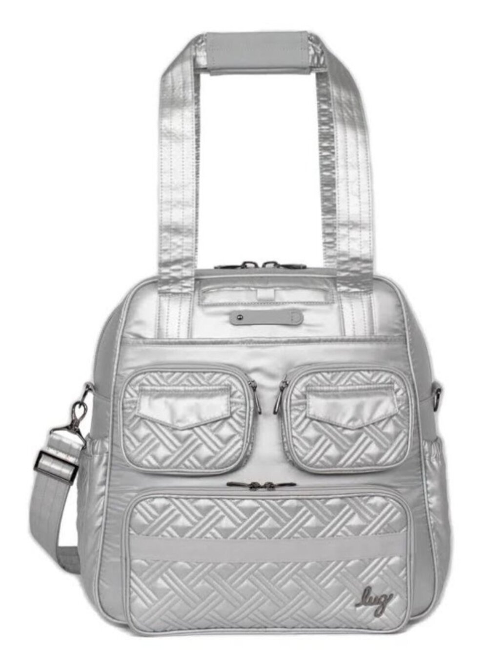 Lug Puddle Jumper LE Convertible Tote Bag Metallic Silver